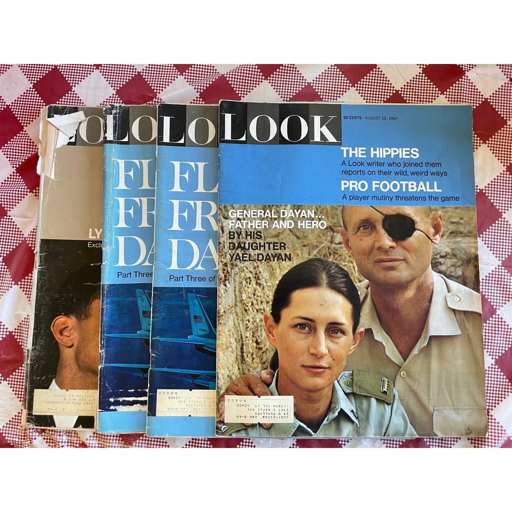 Look Magazine Vintage 1967 Lot 4 Issues JFK Hippies LBJ Fair Condition 1960s